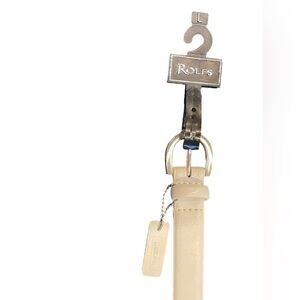 🔥🤍NWT Rolf’s white leather size L women’s belt with silver buckle. NICE!